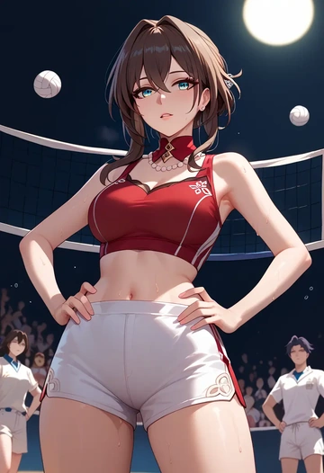 star rail,ruan mei,volleyball uniform  - AI generated anime art